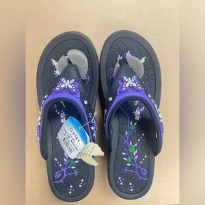 Women’s Purple Floral Embellished Sandals
